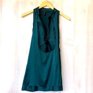 BCBG MaxAzria Y2K green silk top